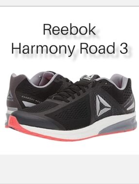 Reebok Harmony Road 3 Black White & Red Men's Sneaker 10½